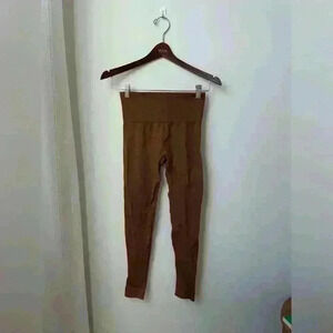 Set active brown seamless leggings size small athletic athleisure minimalistic